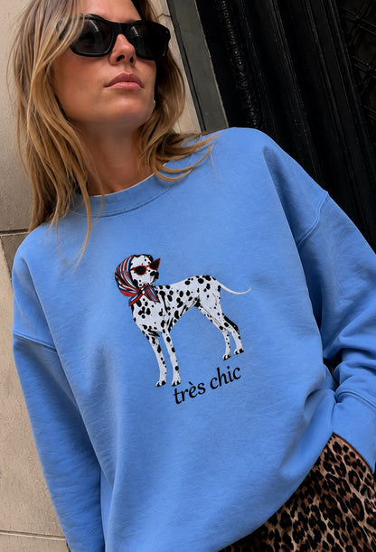 Très Chic Dalmatian Oversized Graphic Sweatshirt