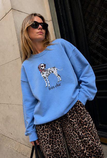 Très Chic Dalmatian Oversized Graphic Sweatshirt