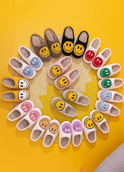 Smile Face Soft Plush Slippers
