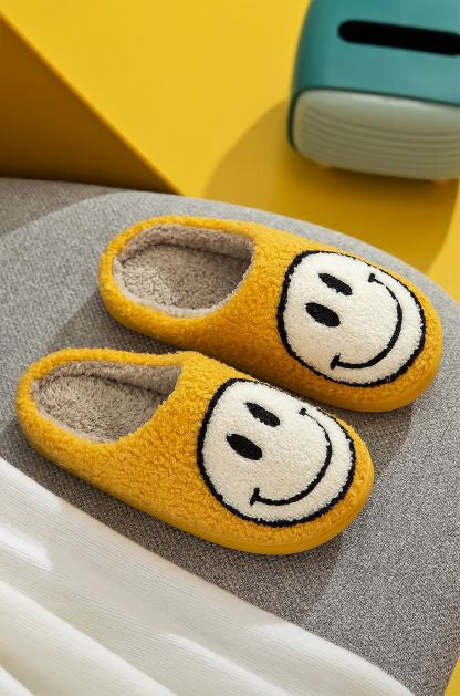 Smile Face Soft Plush Slippers