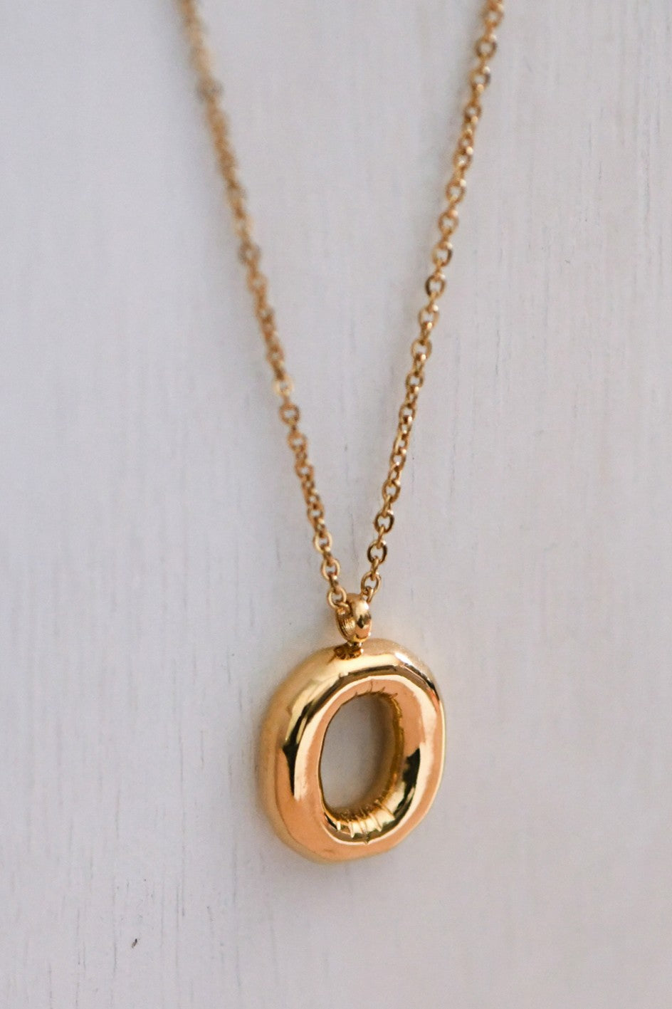 Balloon Initial Gold Necklace