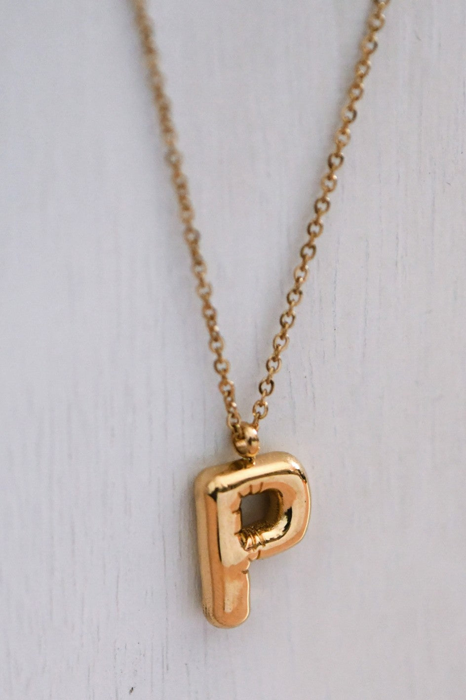 Balloon Initial Gold Necklace