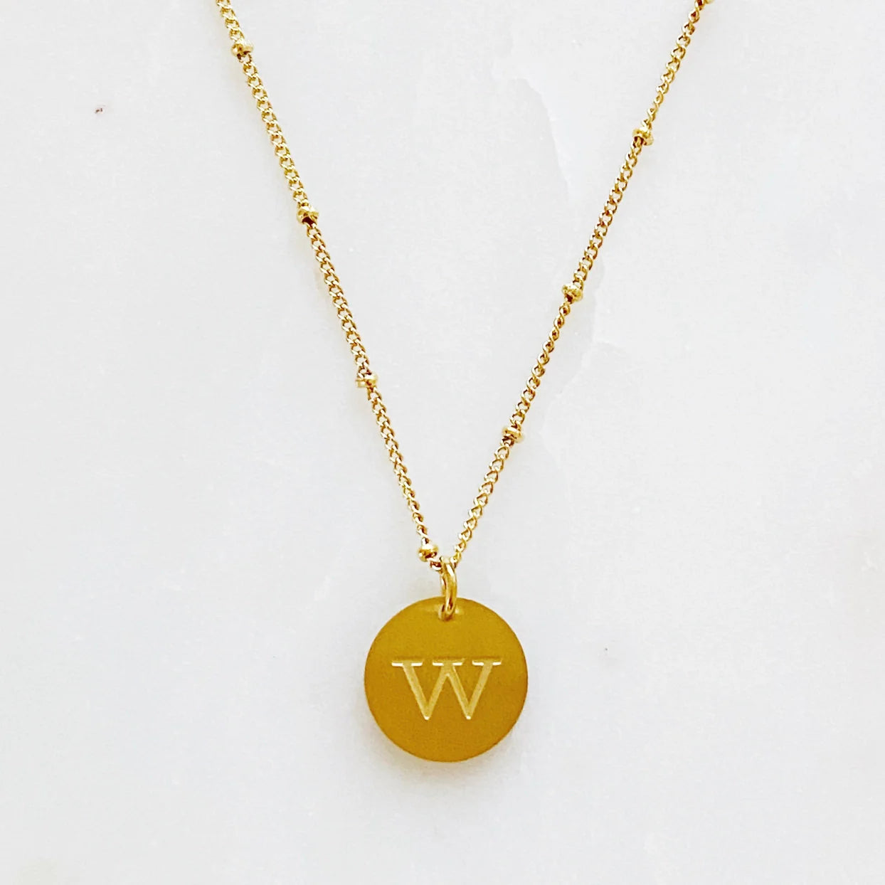 Round Initial Necklace