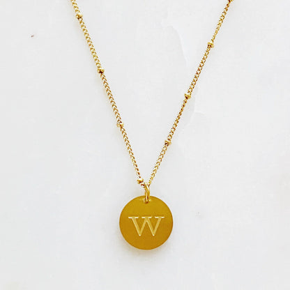 Round Initial Necklace