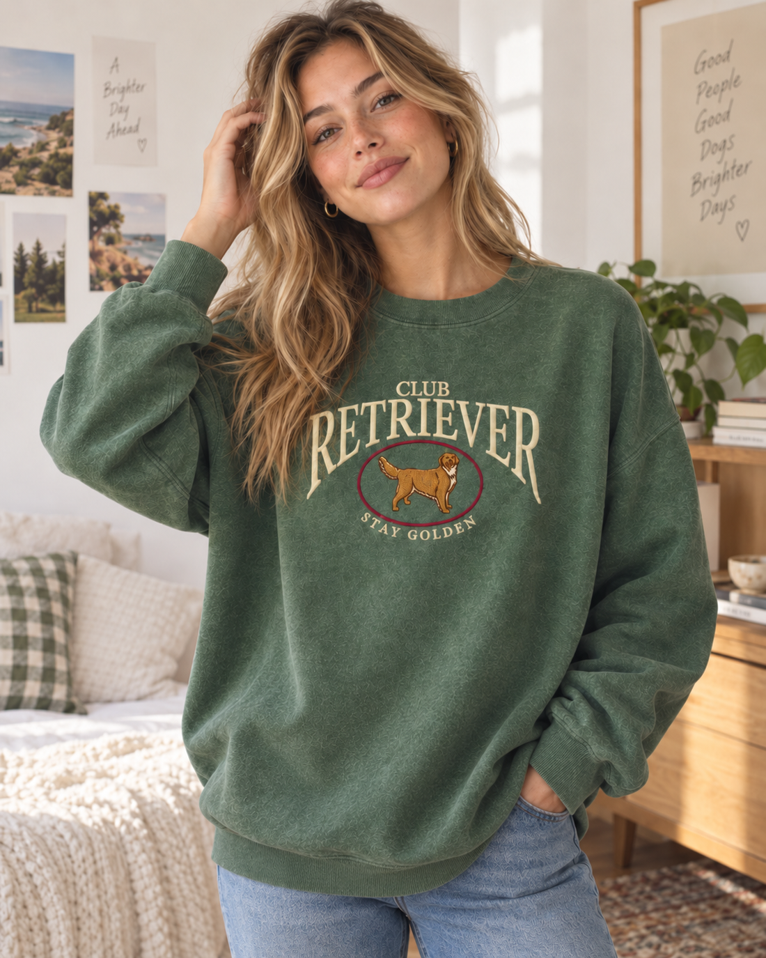 Club Retriever Stay Golden Embroidered Sweatshirt